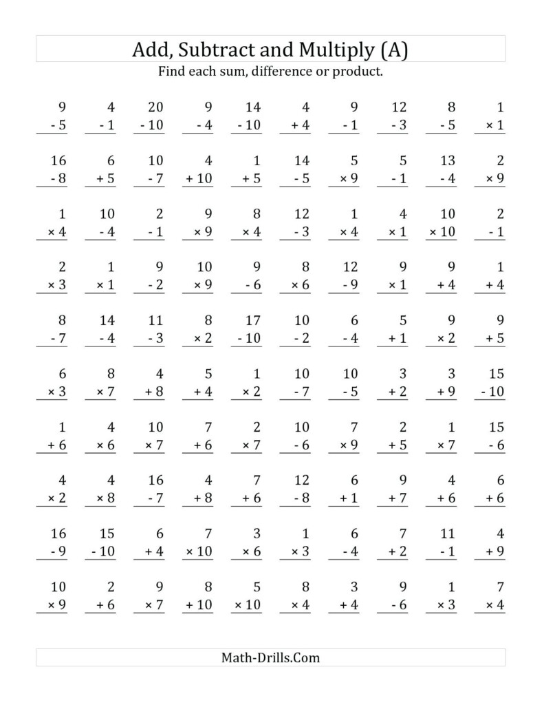 100 Fact Division Worksheets 4Th Grade | Printable Inside Multiplication Worksheets 5Th Grade 100 Problems