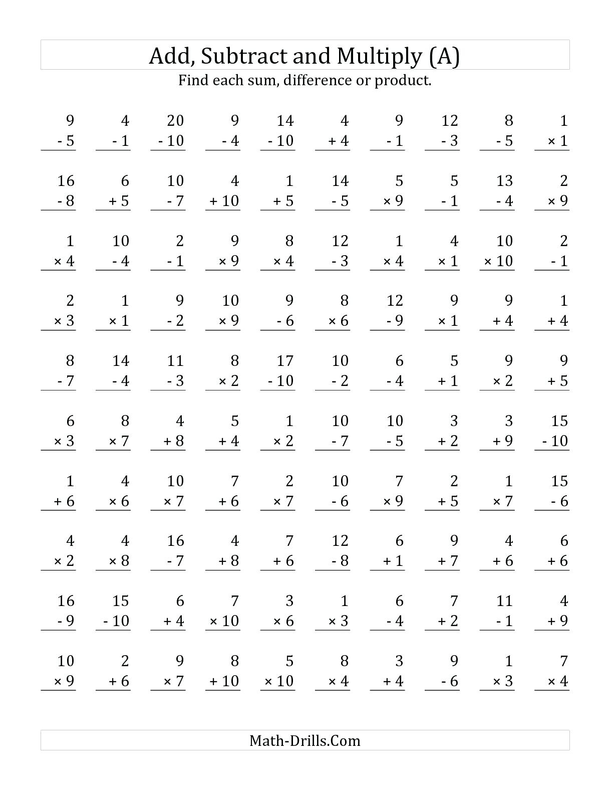 100 Fact Division Worksheets 4Th Grade | Printable inside Multiplication Worksheets 5Th Grade 100 Problems