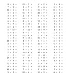 100 Horizontal Multiplication/division Questions (Facts 1 To Throughout Worksheets Multiplication And Division