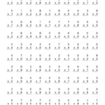 100 Vertical Questions -- Multiplication Facts -- 01-9 (A) in Printable Multiplication Test 0-9