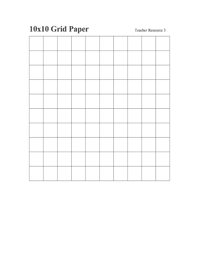 10X10 Grid - Fill Online, Printable, Fillable, Blank | Pdffiller with regard to Printable 10X10 Multiplication Grid