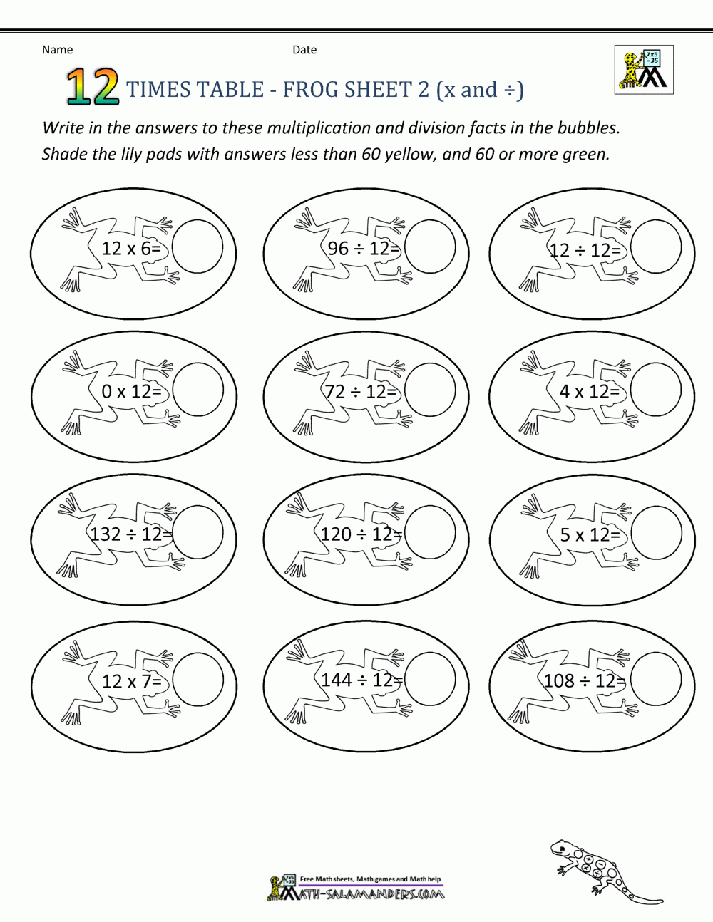12 Times Tables Worksheets intended for Multiplication Worksheets Up To 12X12