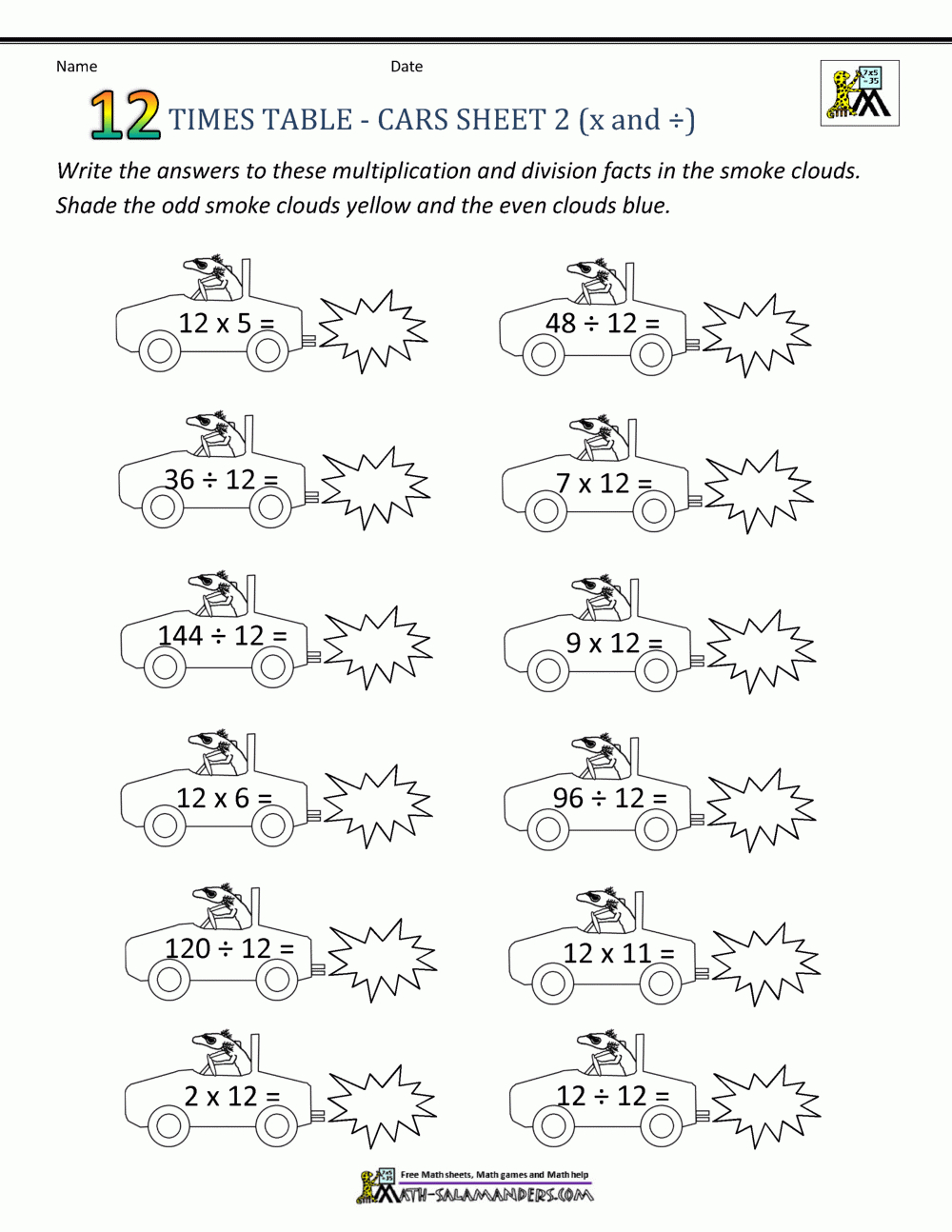 12 Times Tables Worksheets intended for Multiplication Worksheets X12