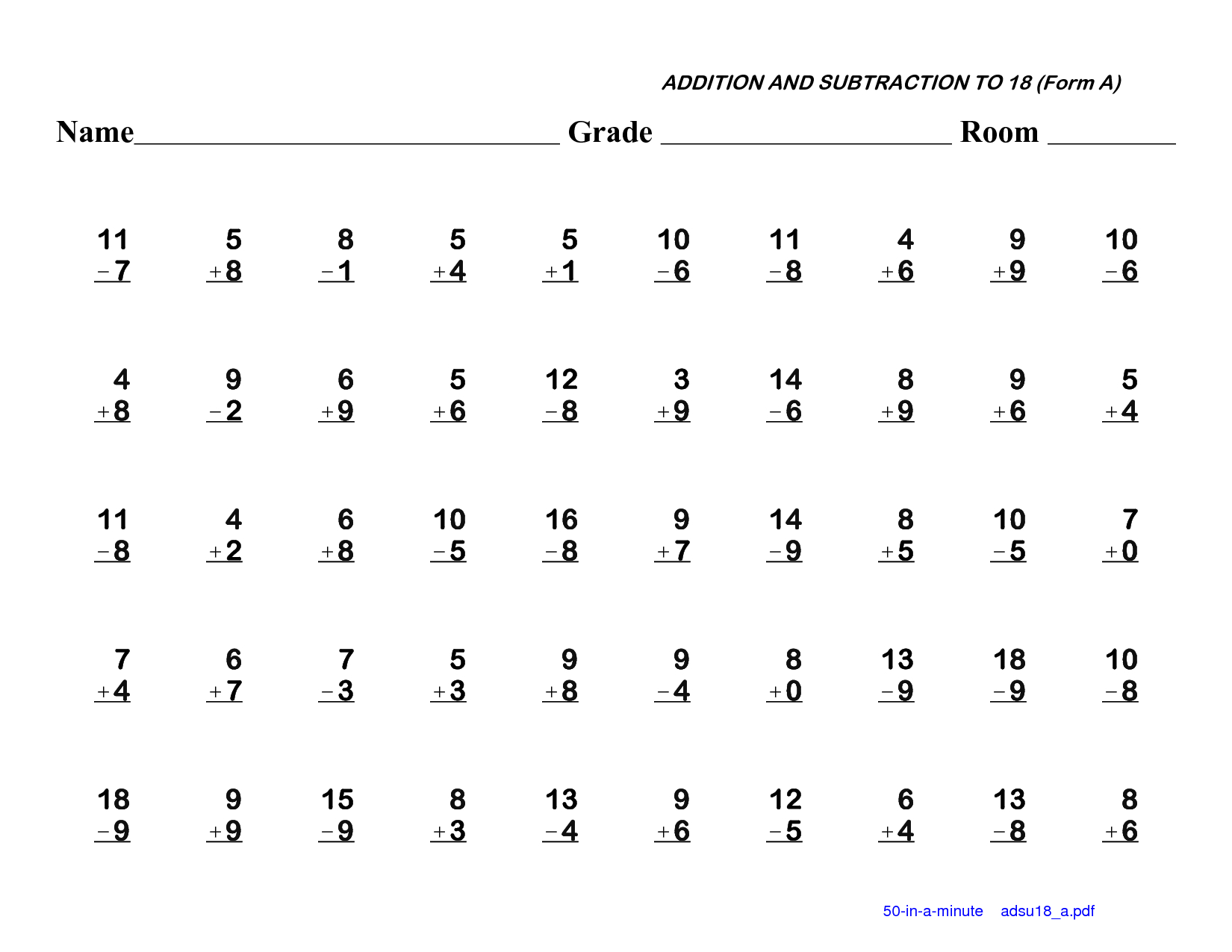 1St Grade Addition And Subtraction Worksheets | 1St Grade inside Multiplication Worksheets 5Th Grade Pdf