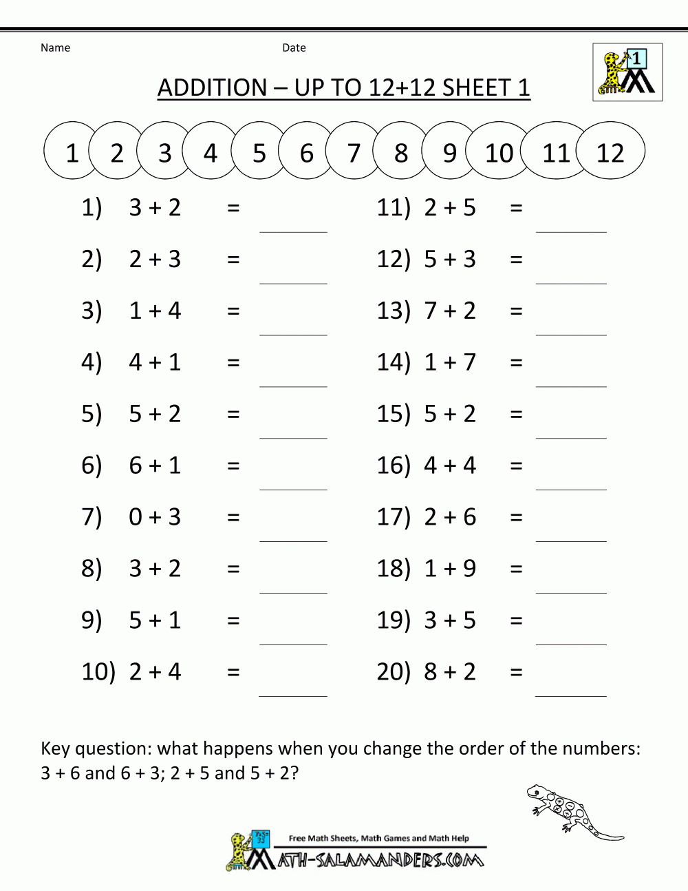 1St-Grade-Math-Worksheets-Mental-Addition-To-12-1.gif 1,000 with regard to Multiplication Worksheets Year 4 Australia