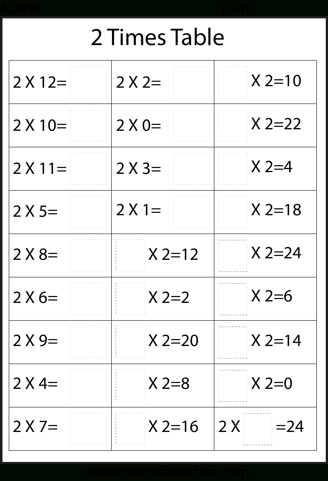 2 -12 Times Table Worksheets | Times Tables Worksheets, Math throughout Printable Multiplication Table Quiz