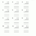 2 Digit Multiplication Worksheet in Multiplication Worksheets 4 Digits