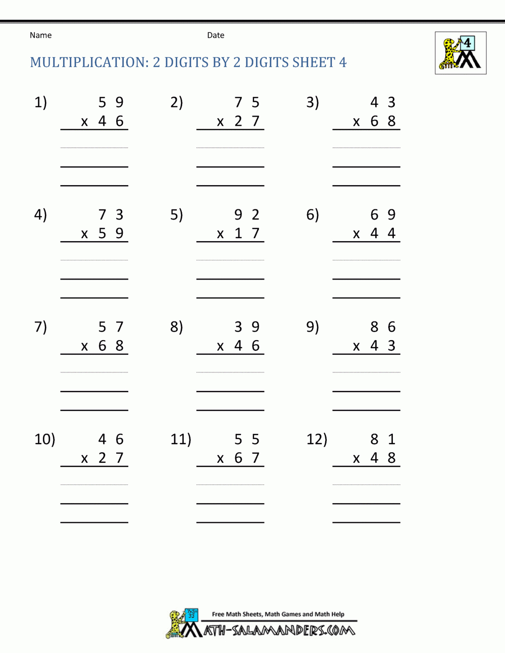2 Digit Multiplication Worksheet intended for Multiplication Worksheets Year 2 2 Digit Multiplication Worksheet intended for Multiplication Worksheets Year 2