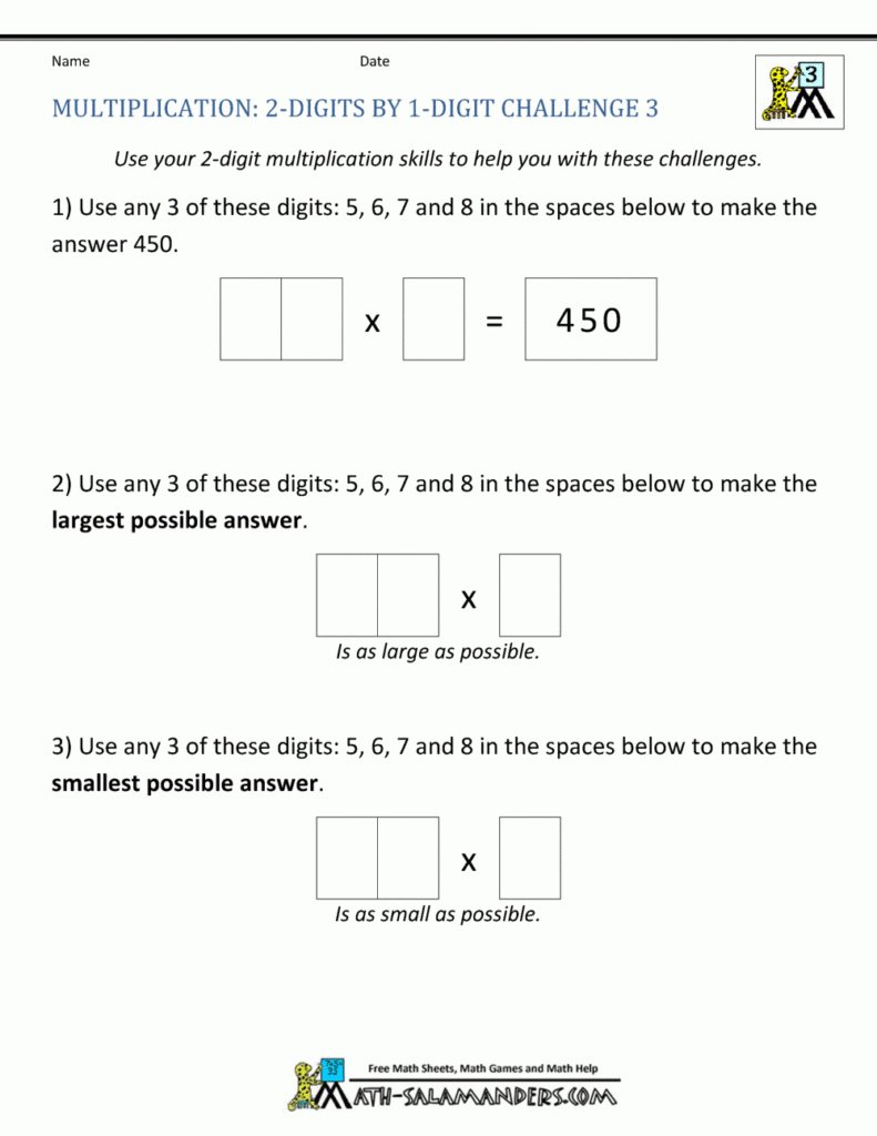 2 Digit Multiplication Worksheet Throughout Multiplication Worksheets Numbers 1 6 2 Digit Multiplication Worksheet Throughout Multiplication Worksheets Numbers 1 6