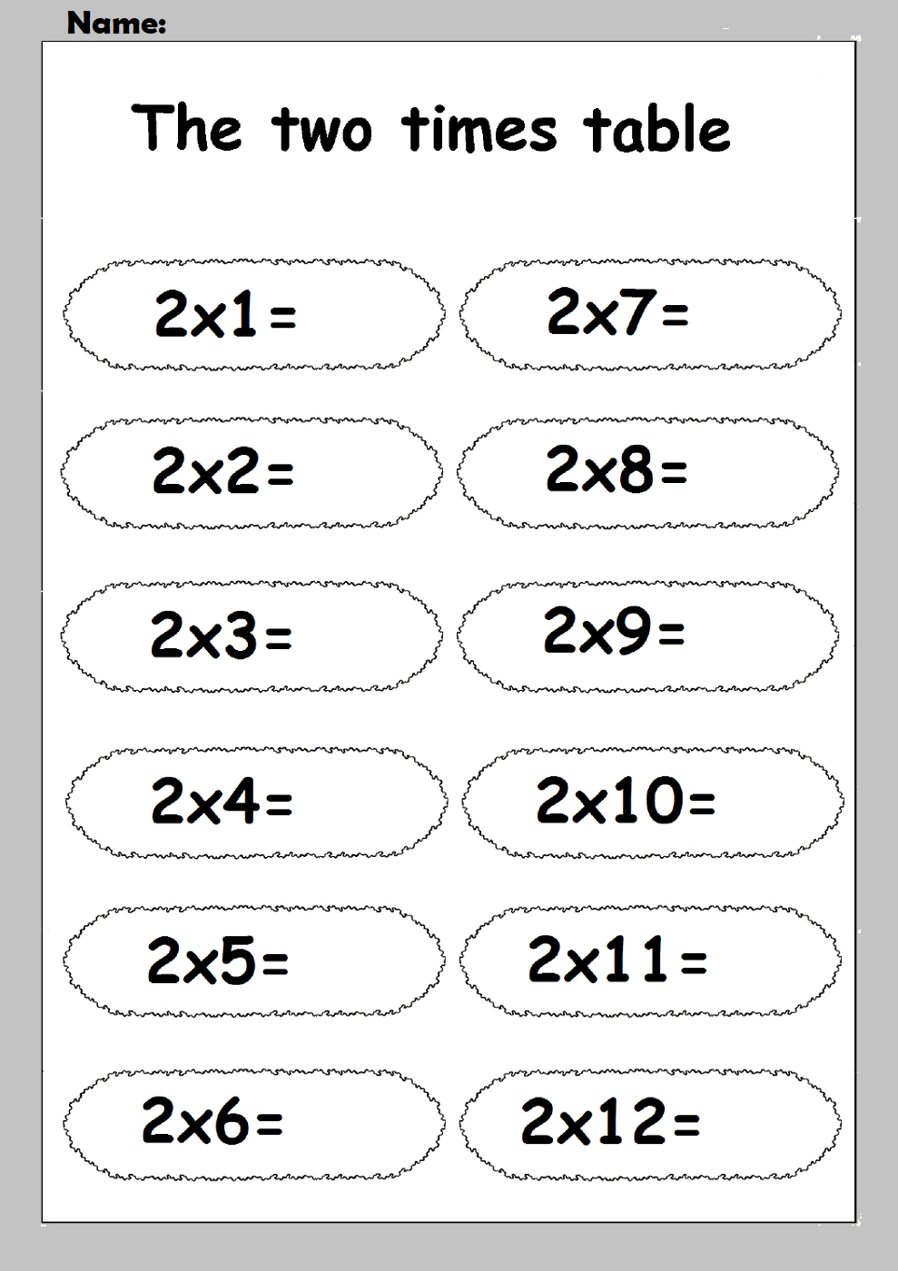 2 Times Table Worksheets | Printable Shelter inside Printable Multiplication Table