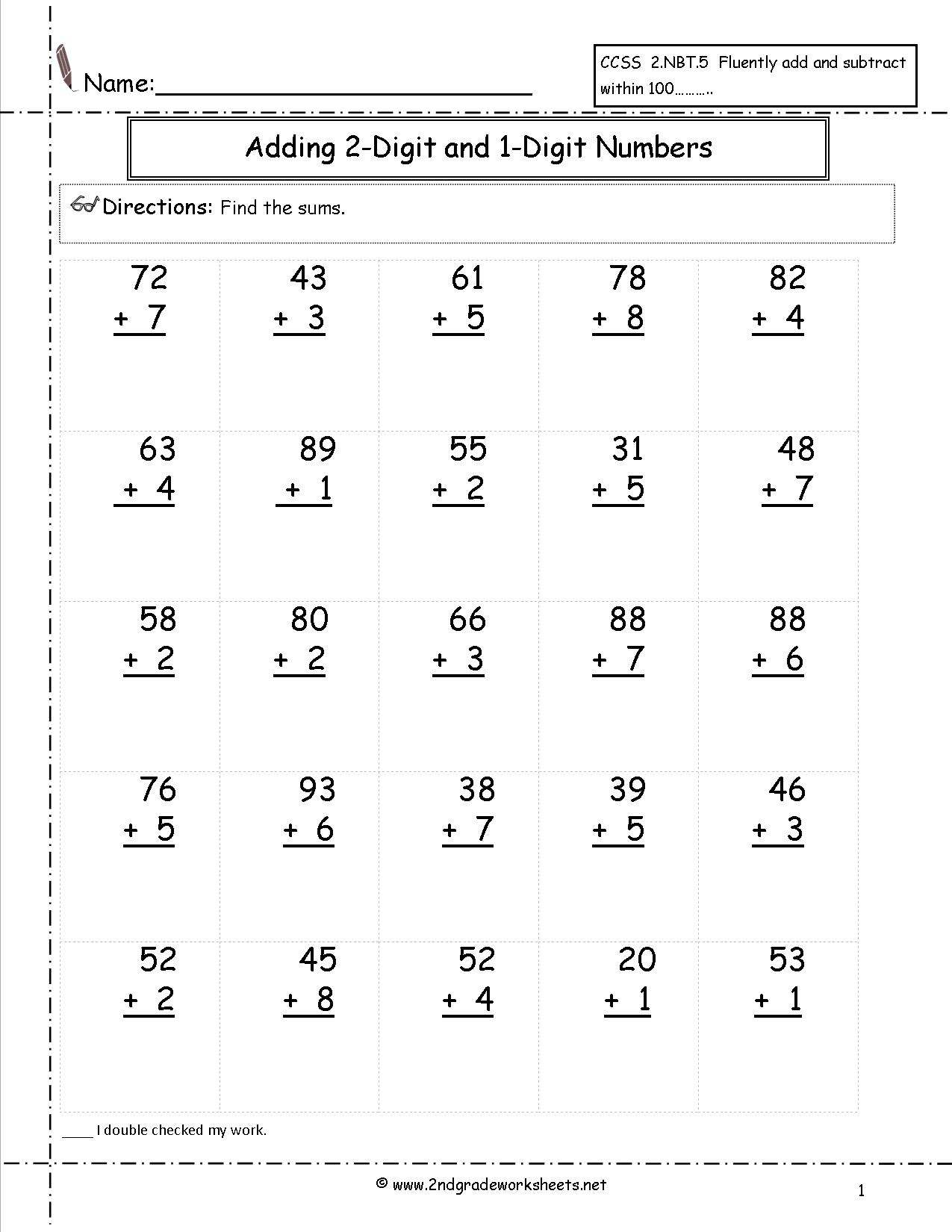 28+ [ Adding Two Digit Numbers Worksheets With Regrouping with Multiplication Worksheets No Regrouping