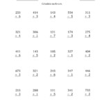 3-Digit Plus 1-Digit Addition With No Regrouping (A) throughout Multiplication Worksheets 3 Digit By 1 Digit