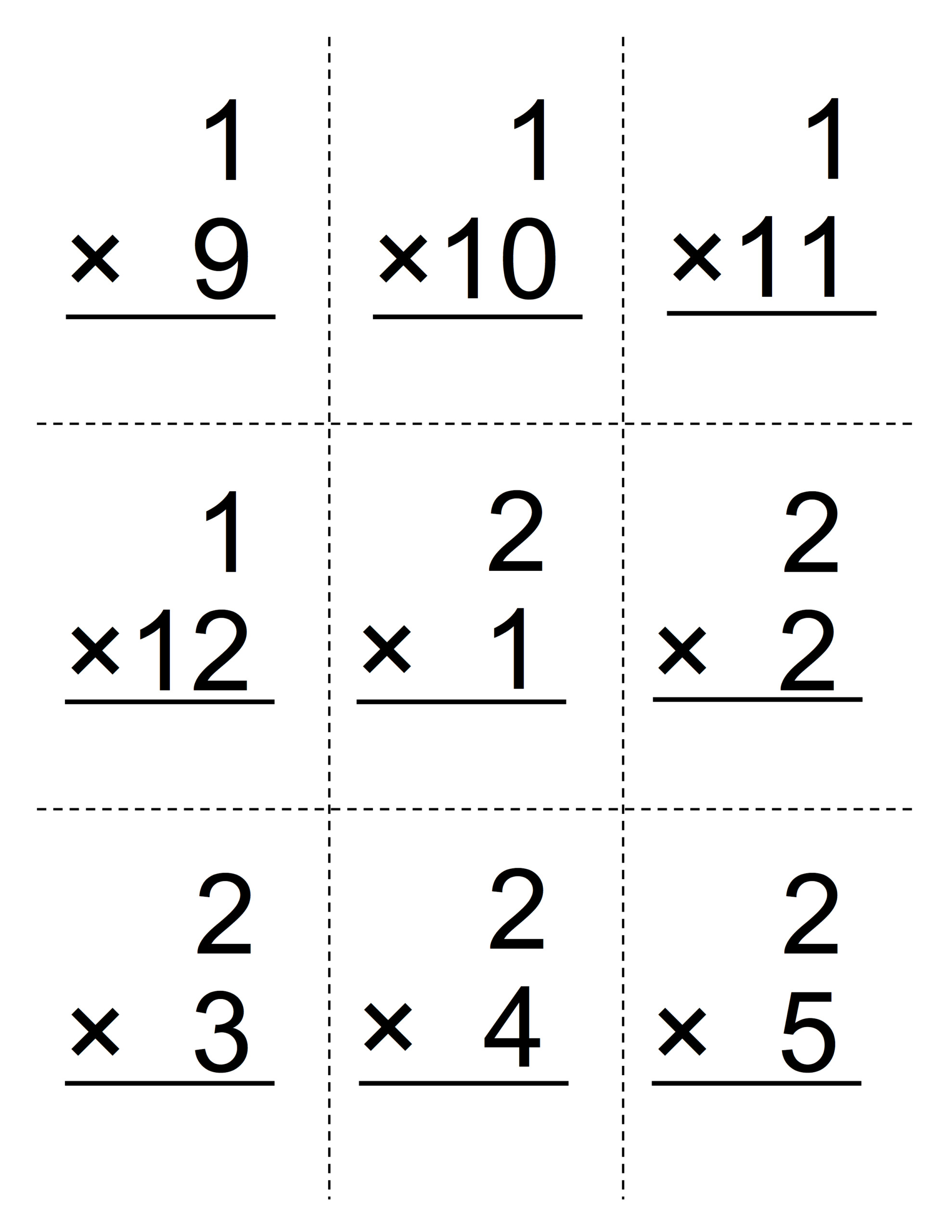 Printable Multiplication Flash Cards 09