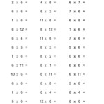 36 Horizontal Multiplication Facts Questions -- 60-12 (A intended for Multiplication Printable 12