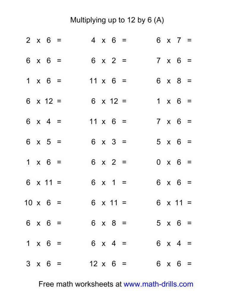 36 Horizontal Multiplication Facts Questions 60 12 (A Intended For Multiplication Printable 12 36 Horizontal Multiplication Facts Questions 60 12 (A Intended For Multiplication Printable 12