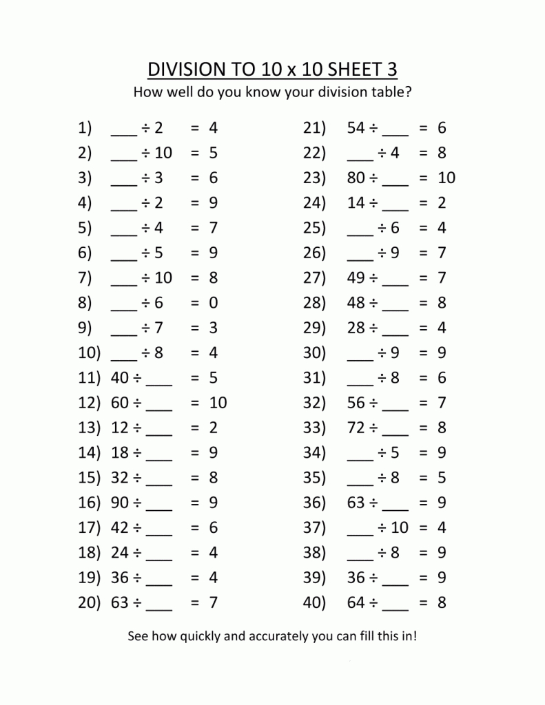 3Rd Grade Division Worksheets | Worksheets | 3Rd Grade Math regarding Printable Multiplication Worksheets 3Rd Grade
