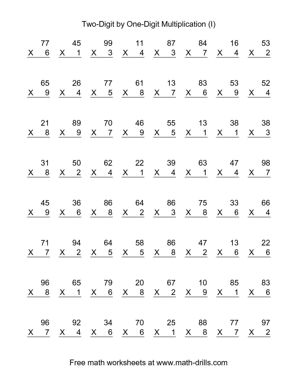 41 Stunning 6Th Grade Math Worksheets Design , Https inside Free Printable Multiplication Practice Sheets