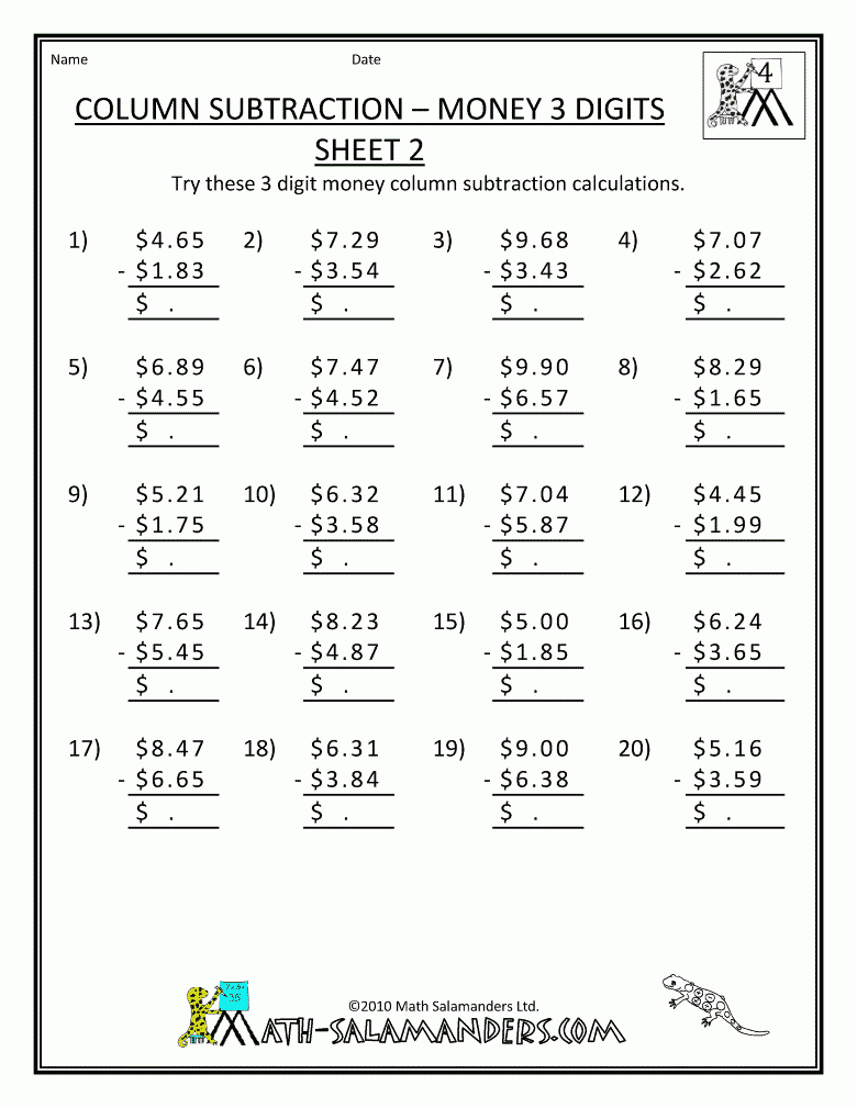 Free Worksheets For 4th Grade