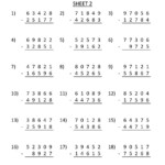 4Th Grade Math Worksheets - 5 Digits Column Subtraction | K5 pertaining to Multiplication Worksheets 5 Digits