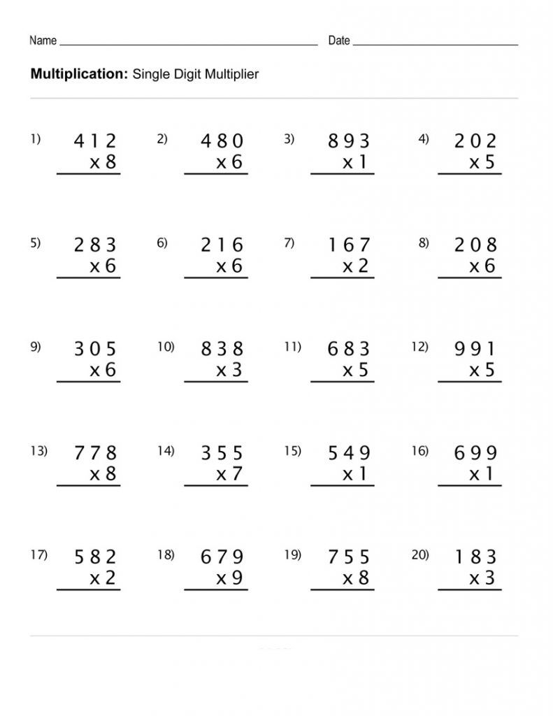 4Th Grade Math Worksheets | Multiplication Worksheets, 4Th intended for Printable Multiplication Problems For 4Th Grade 4Th Grade Math Worksheets | Multiplication Worksheets, 4Th intended for Printable Multiplication Problems For 4Th Grade
