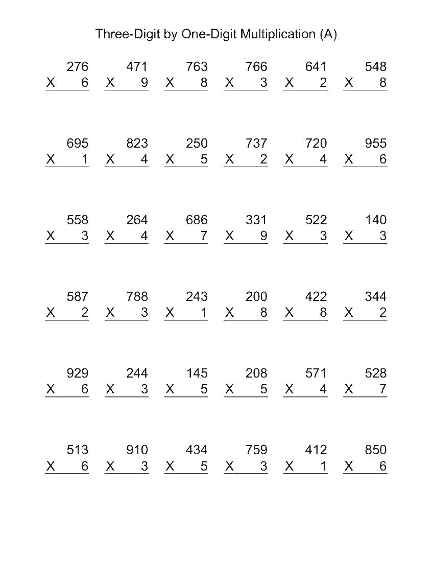 4Th Grade Multiplication Worksheets - Best Coloring Pages with regard to Printable Multiplication For 4Th Grade