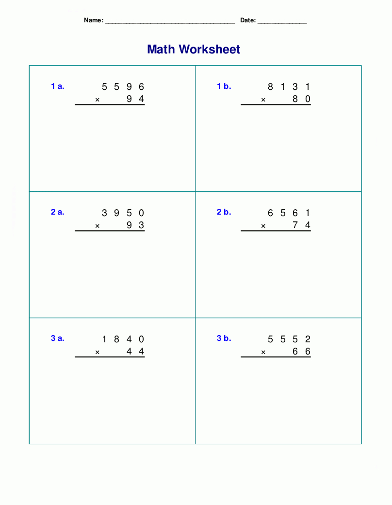 4Th Grade Multiplication Worksheets - Best Coloring Pages within Multiplication Worksheets 3 Digit