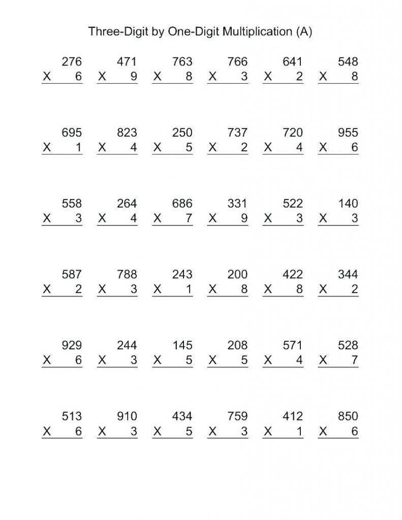 4Th Grade Multiplication Worksheets | Multiplication regarding Printable Multiplication Worksheets 4Th Grade