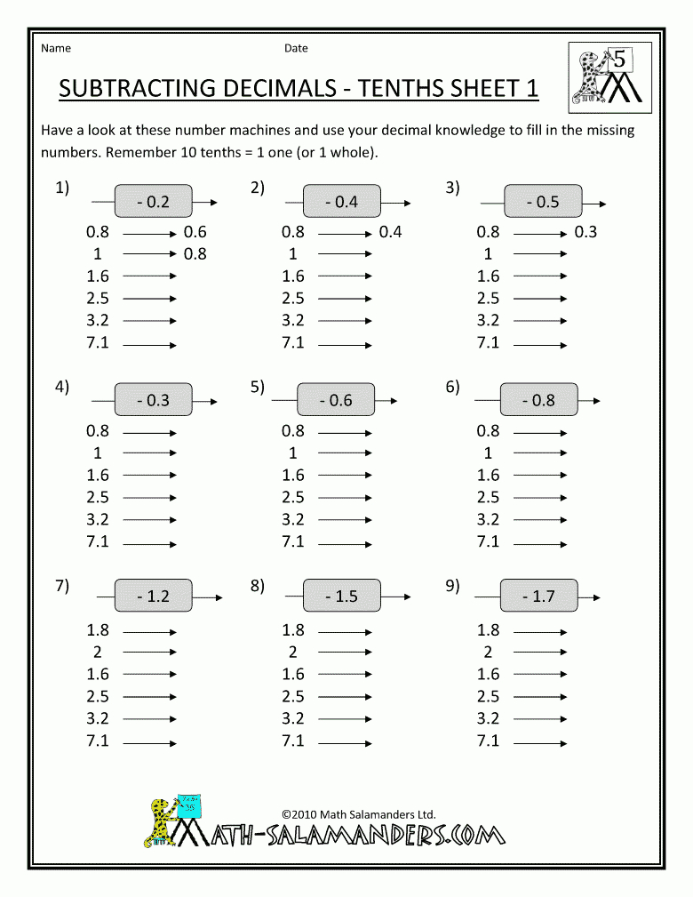 5Th Grade Math Worksheets | 5Th Grade Math Worksheets With Printable Multiplication Sheets For 5Th Graders