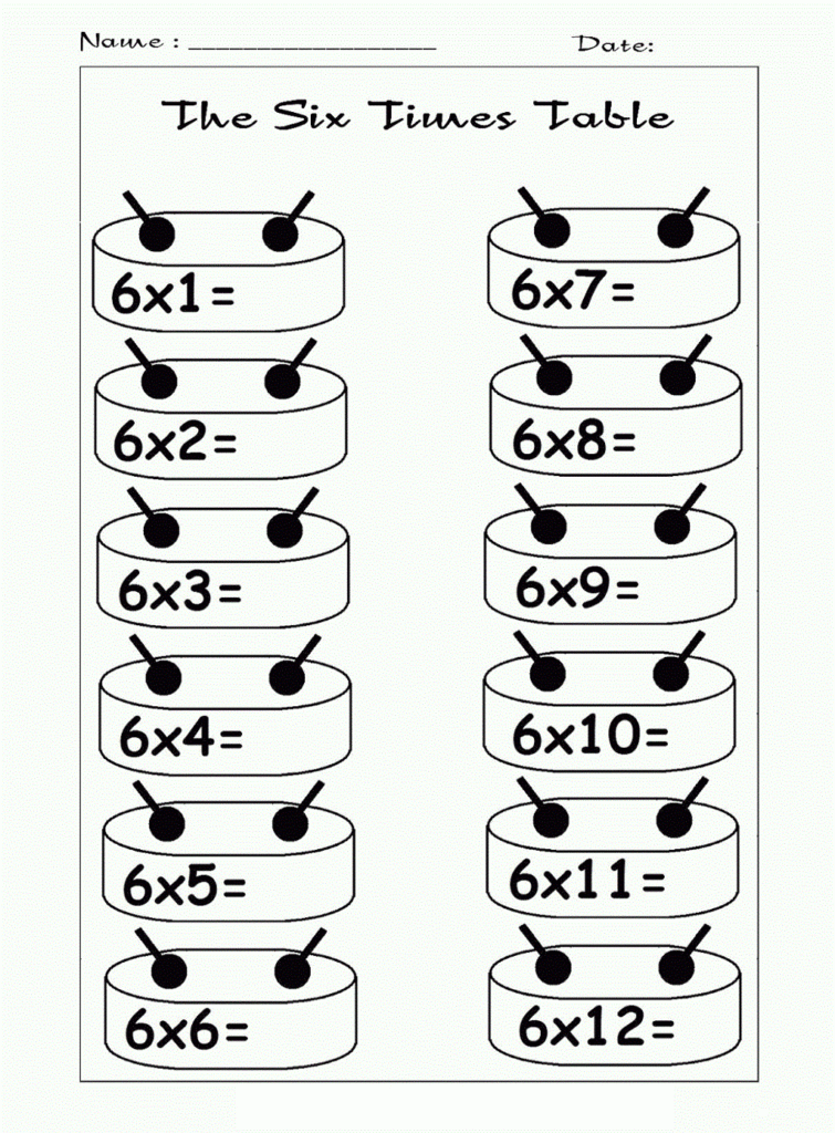 6 Times Table Charts | Printable Shelter intended for Printable Multiplication Table 6