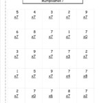 7 Times Table Worksheet Practice | Printable Math Worksheet within Multiplication 7 Printable