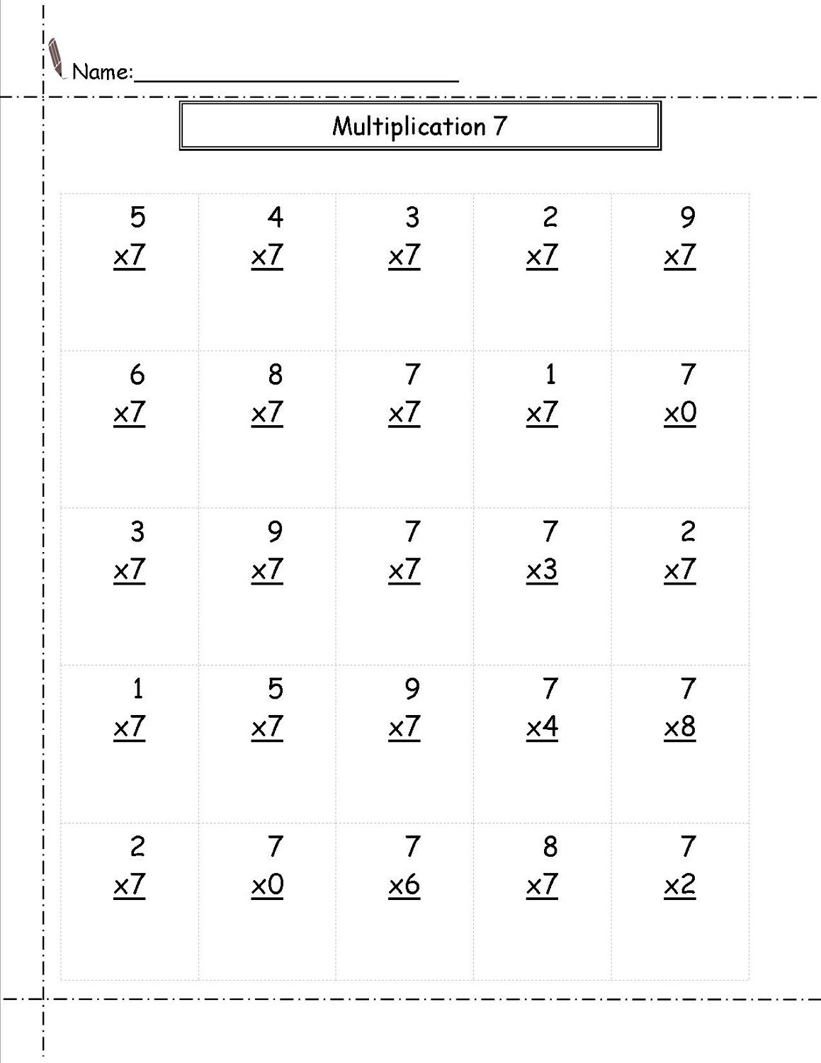 Year 7 Multiplication Worksheets Year 7 Multiplication Worksheets