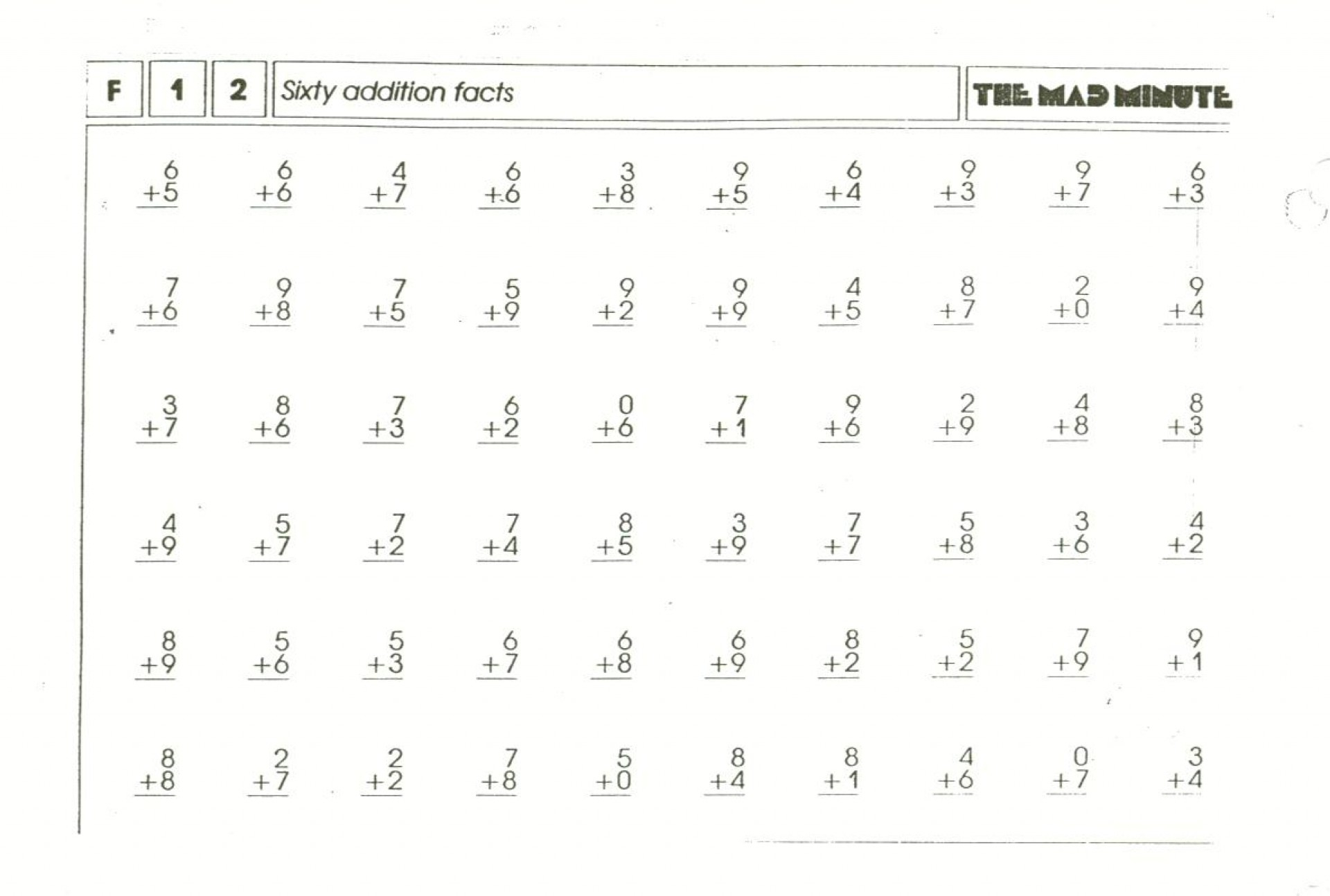 7Th Grade Math Minutes Worksheet | Printable Worksheets And in Printable Multiplication Mad Minute