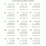 8 Grade Math Worksheets | Free Addition Worksheets Column For Multiplication Worksheets 8Th Grade