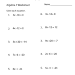 Algebra 1 Practice Worksheet Printable | Printable Math intended for Free Printable Multiplication Worksheets 7Th Grade