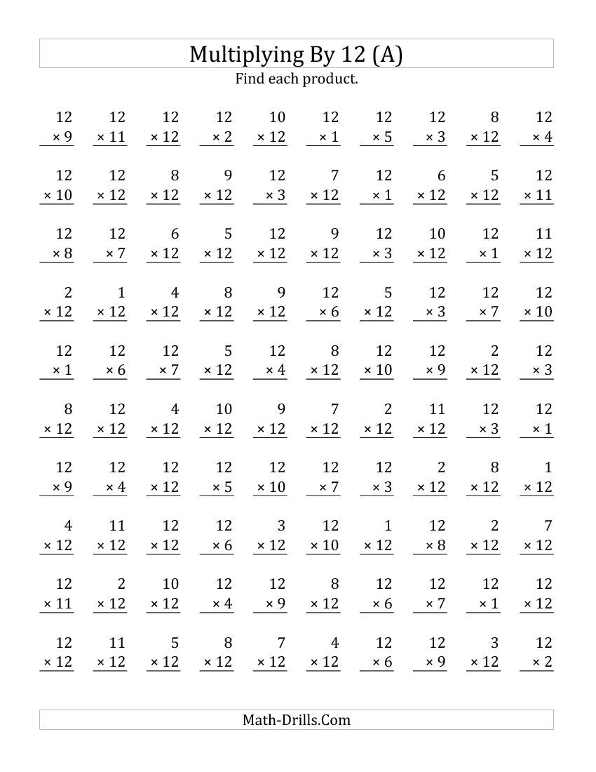 multiplication worksheets 5 minute drills