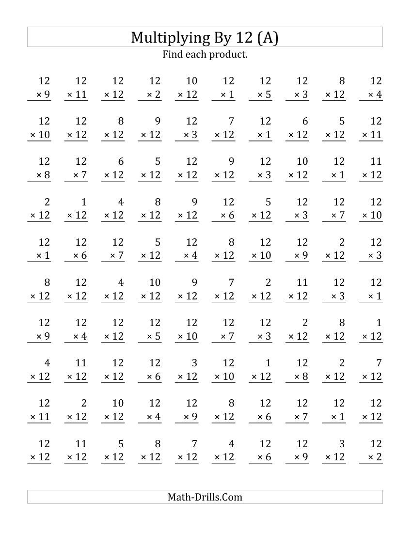  Multiplication Worksheets 5 Minute Drills Printable Multiplication Flash Cards