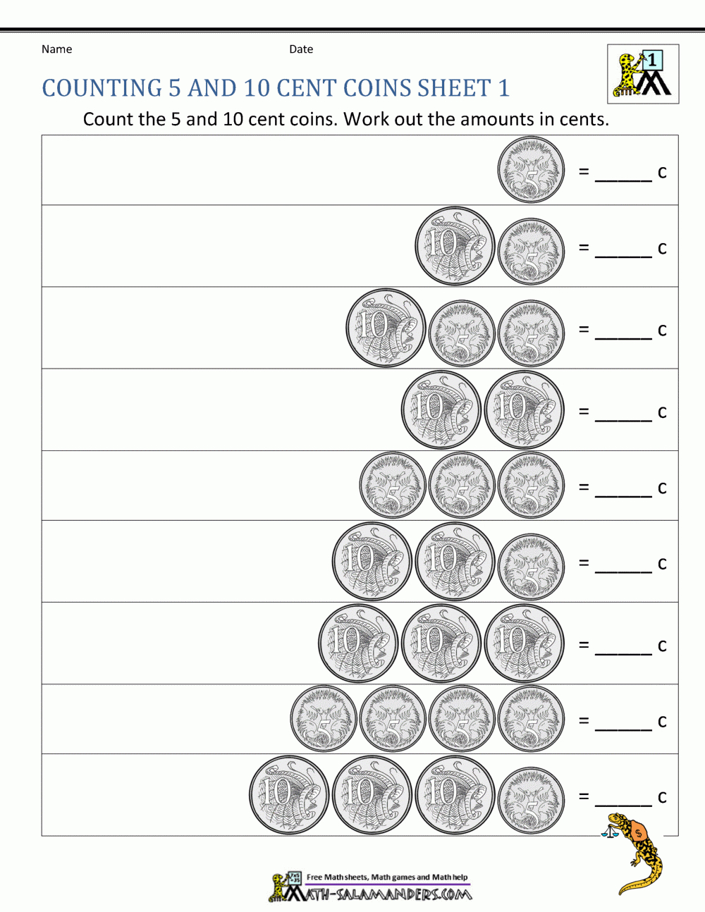 Australian Money Worksheets in Multiplication Worksheets Year 4 Australia