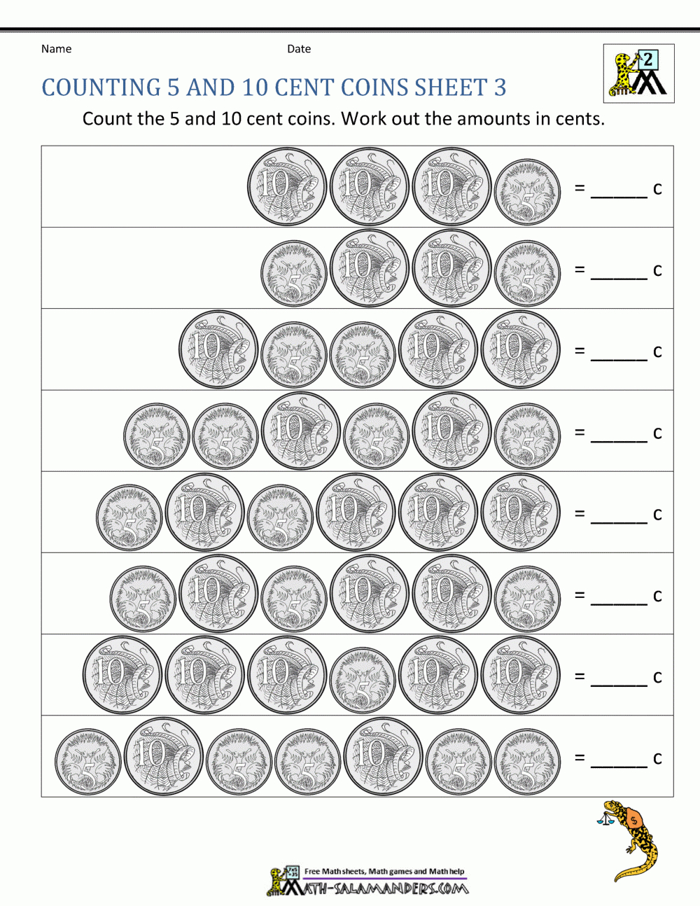 Australian Money Worksheets in Multiplication Worksheets Year 5 Australia