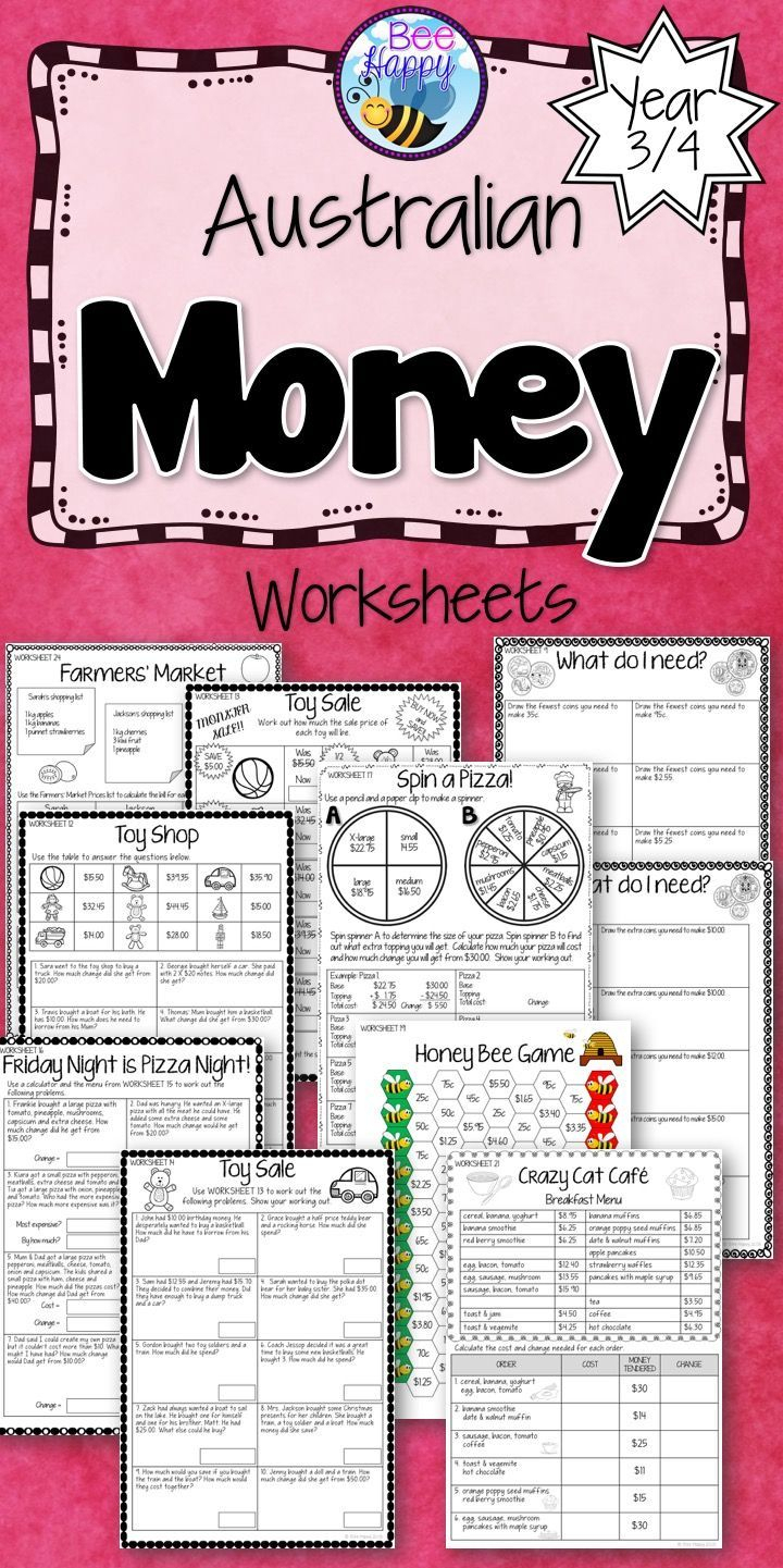 Australian Money Worksheets Year 3/4 | Money Worksheets with Multiplication Worksheets Year 3 Australia