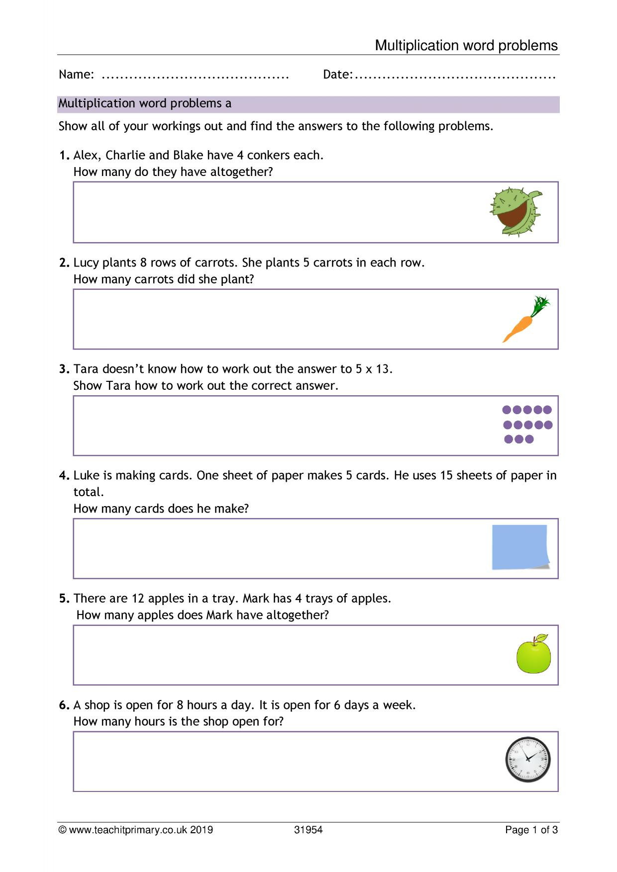 Multiplication Worksheets Ks1