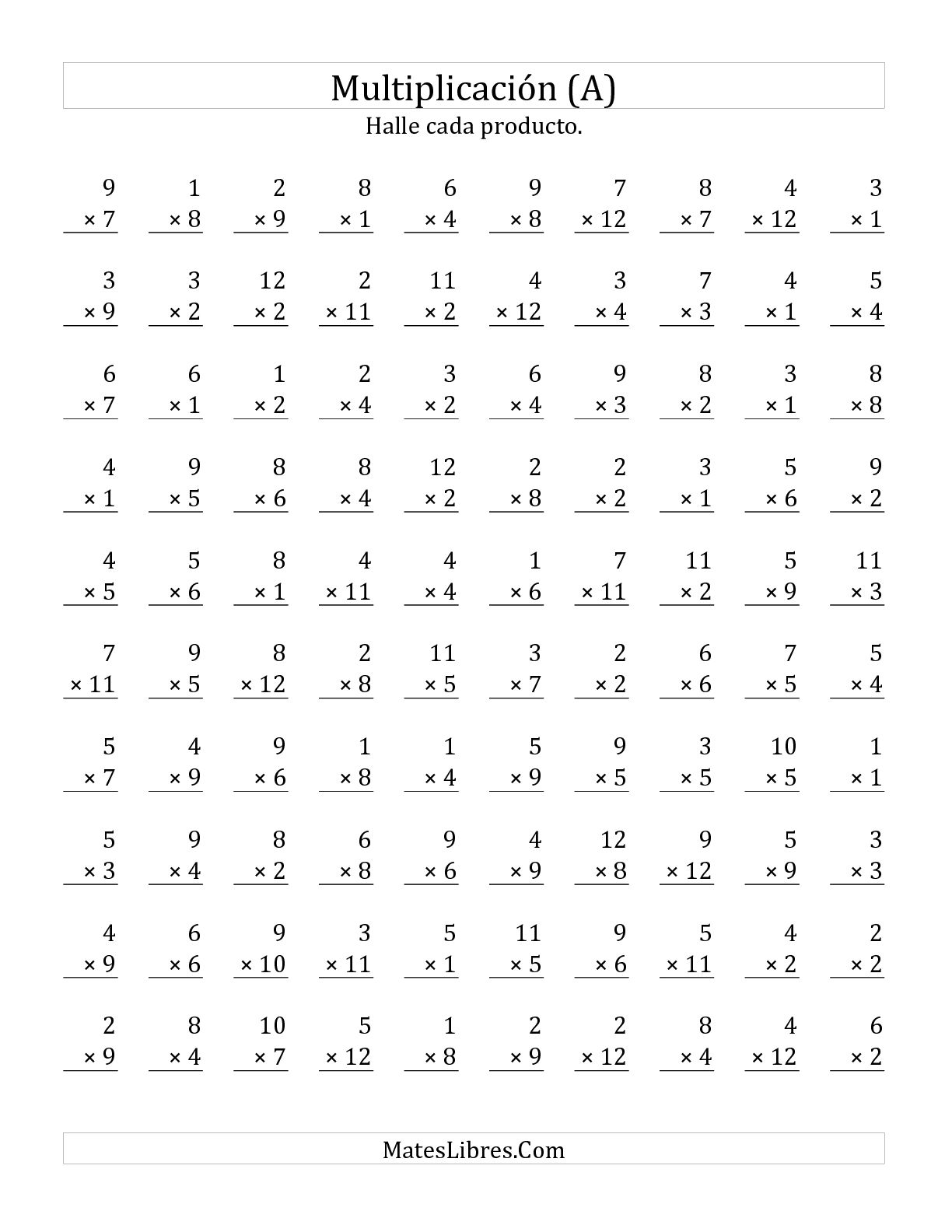 Basic Multiplication Worksheet 5S | Printable Worksheets And intended for Multiplication Worksheets 6S