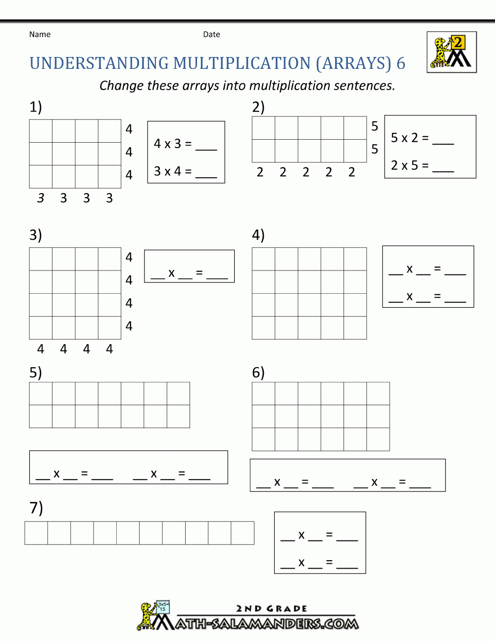 Free Printable Multiplication Worksheets Grade 2 Free Printable Free