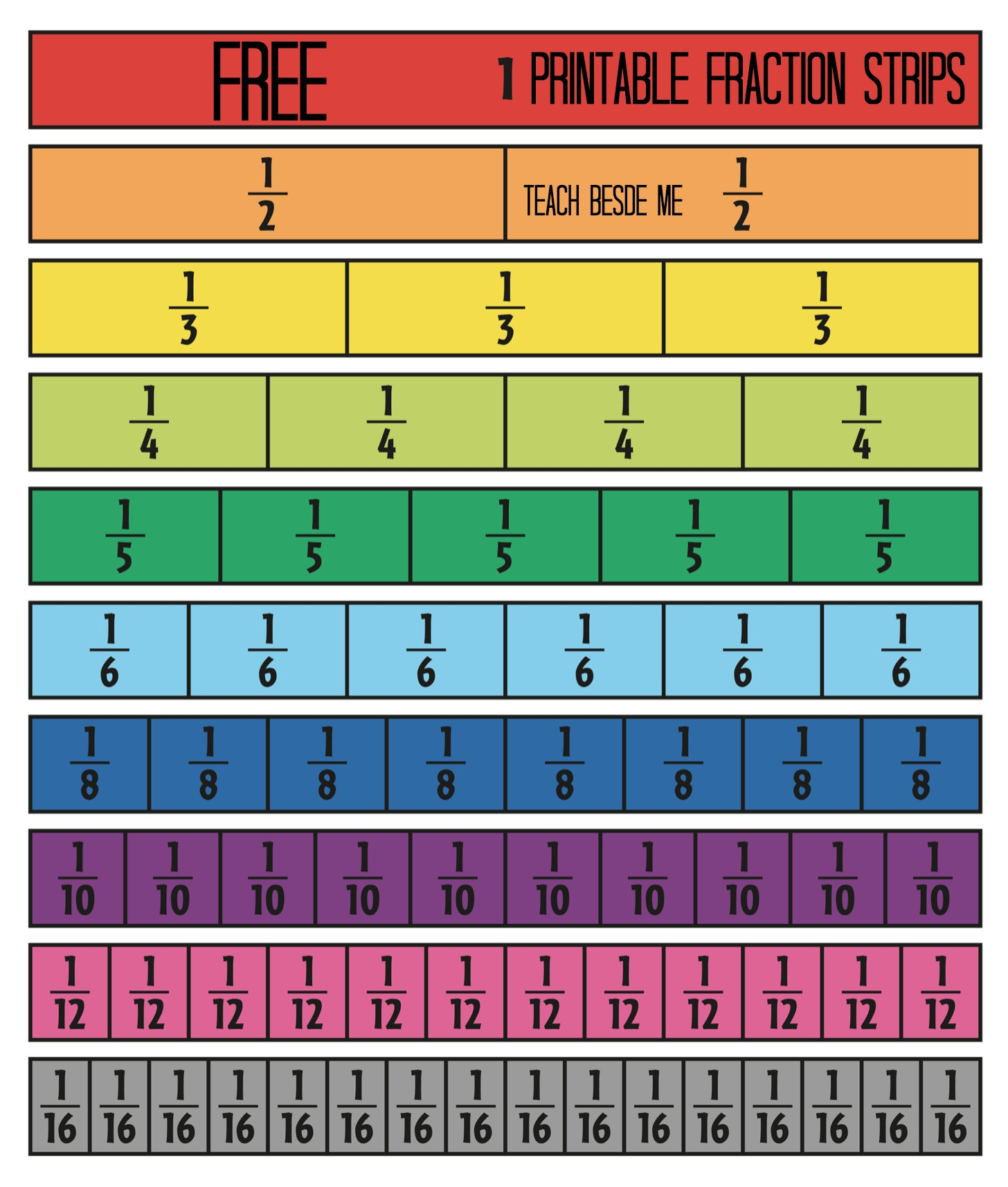 Best Fraction Strips Printable | Weaver Website throughout Printable Multiplication Strips