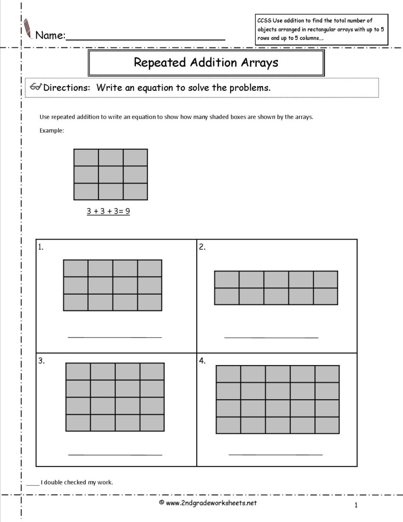 Ccss 2.oa.4 Worksheets with regard to Multiplication Worksheets As Repeated Addition