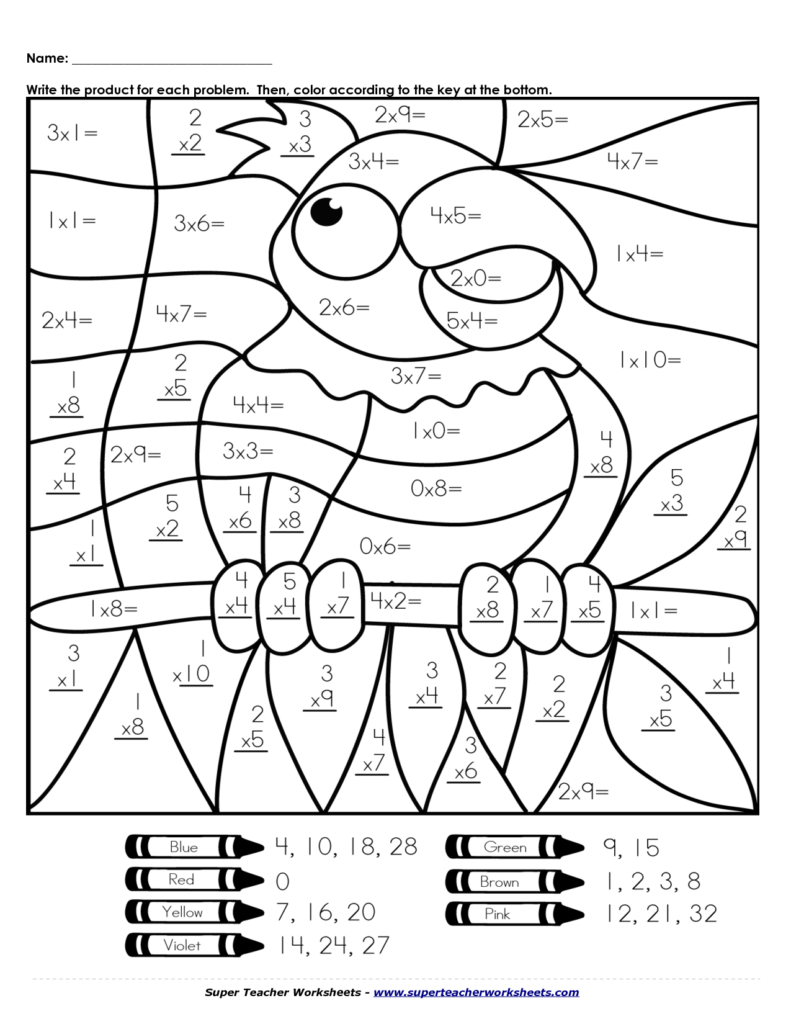 Coloring Page ~ Free Colornumber Math Worksheets For inside Printable Multiplication Worksheets Color By Number