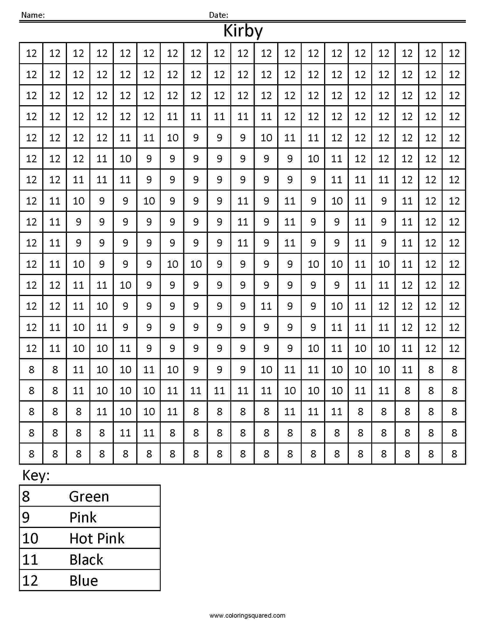 Colornumbers Math Coloring Pages Addition Color for Printable Multiplication Color By Number