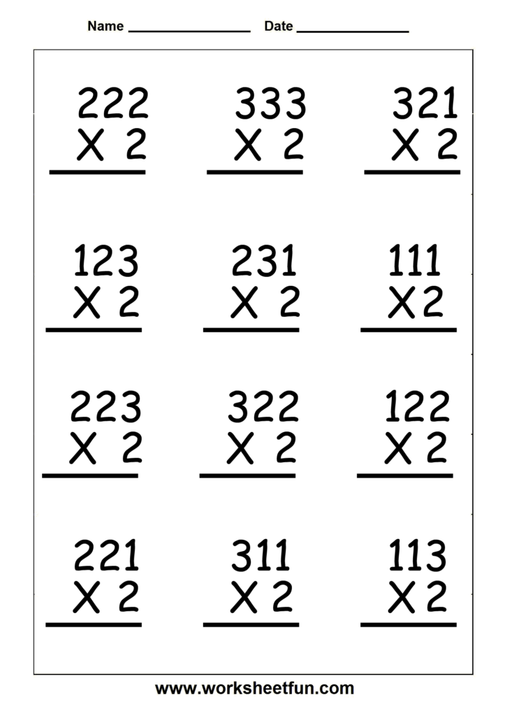 Copy Of Single Digit Multiplication Worksheets   Lessons For Worksheets Multiplication 2 Digit By 1 Digit