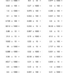 Decimal × 10, 100, Or 1000 (Horizontal; 45 Per Page) (A) throughout Multiplication Worksheets Multiples Of 10