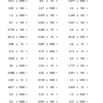 Decimal × 10, 100, Or 1000 (Horizontal; 45 Per Page) (A) with Multiplication X10 Worksheets