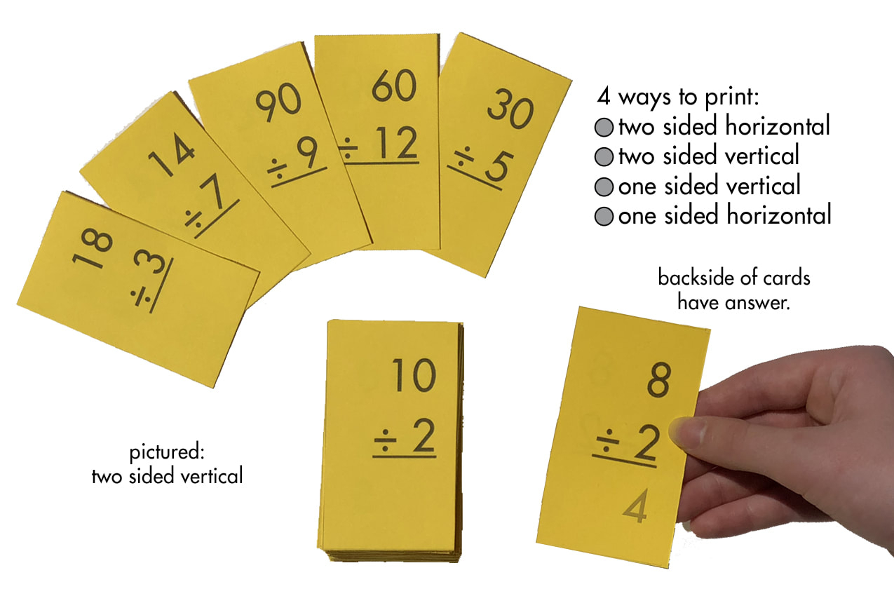 Division 1-12 (All Facts) Flash Cards Plus Free Division Facts Sheet  (Printables) in Printable Multiplication And Division Flash Cards